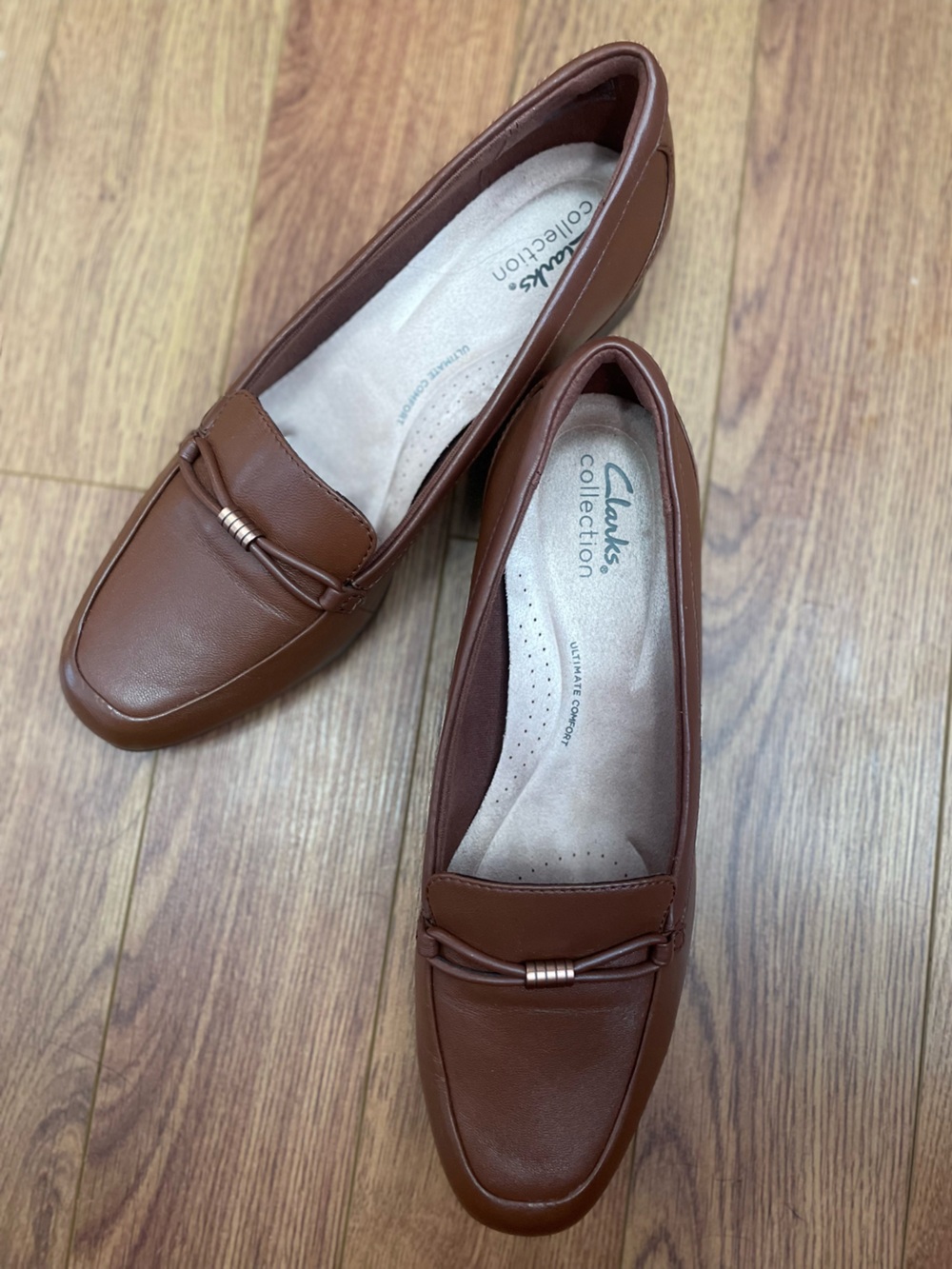 Clarks Collection Juliet Shine Brown Women's Slip-On Loafers Size 8 1/2